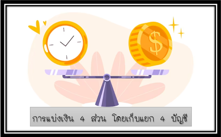 2 การแบ่งเงิน 4 ส่วน โดยเก็บแยก 4 บัญชี