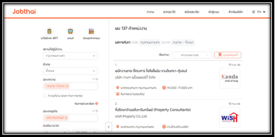 นายหน้าอสังหา สมัครที่ Jobthai