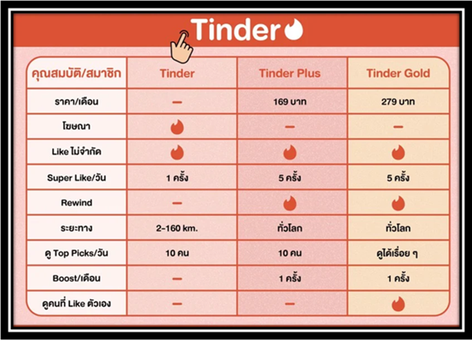 วิธีดูคนกด like ใน tinder สมาชิก Tinder